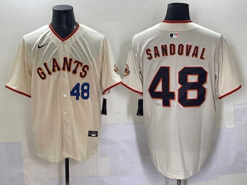 Men 2025 San Francisco Giants #48 Sandoval Cream Game Nike MLB Jersey style 3->new york yankees->MLB Jersey